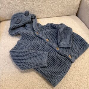Carter’s Cozy Blue Knit Baby Cardigan with Hood